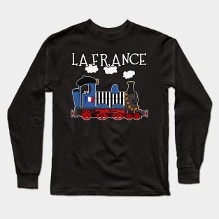 France Steam Train French Flag Long Sleeve T-Shirt